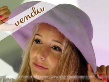 Capeline feutre mauve petite taille