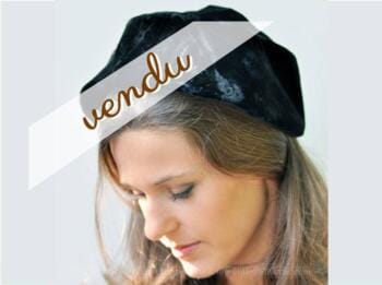 Chapeau toque velours noir