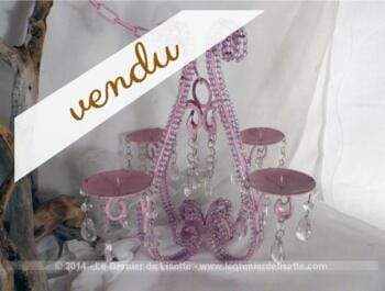 Superbe bougeoir luminaire au shabby