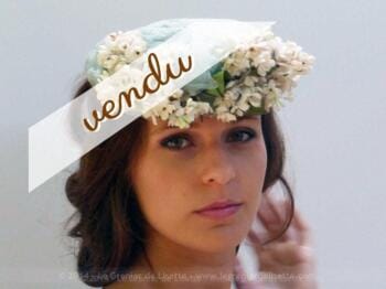 Bibi tulle et couronne fleurs