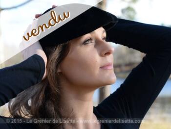 Chapeau visière noir en feutre