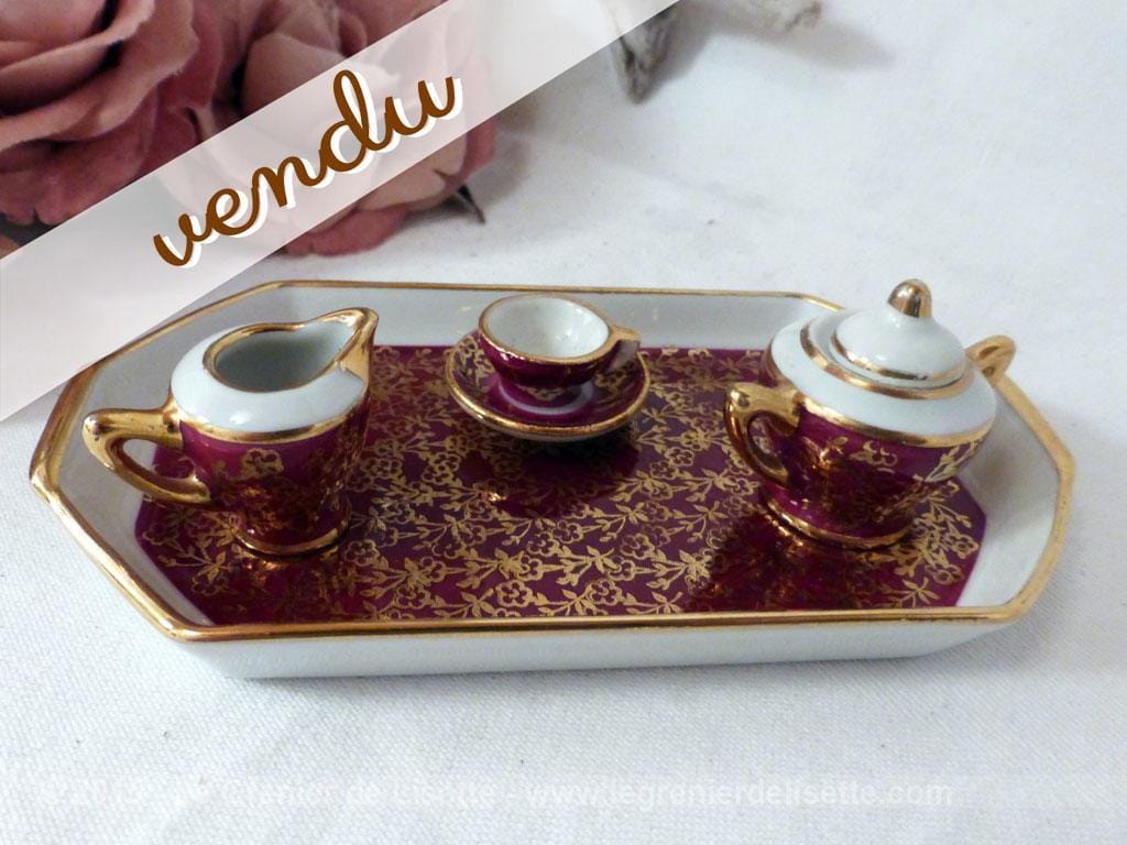 Petites miniatures de vaisselle en porcelaine de Limoges