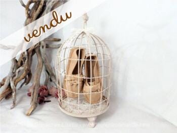 cage rose aux fausses ballerines et dentelle