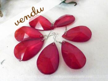 Lot de 7 simples pampilles rouges