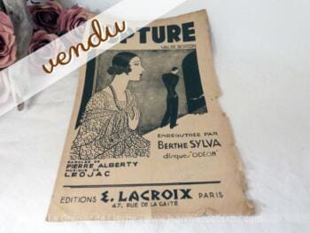 Ancienne partition de musique de Berthe Sylva - Chanson Rupture