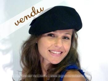 Chapeau feutre noir avec nœud