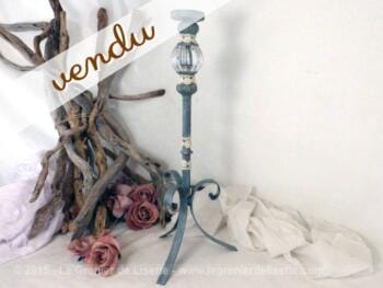 Grand chandelier zinc et verre