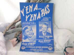 Ancienne partition « Y’en a, y’en a pas »