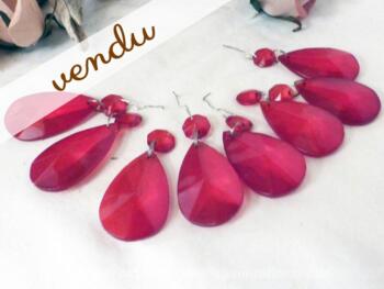 Lot de 8 pampilles rouges double