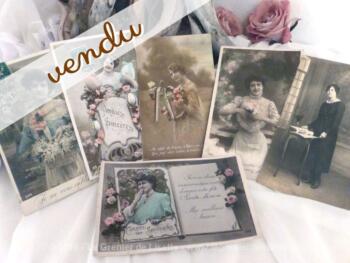Lot de 6 cartes postales Amitiés femmes
