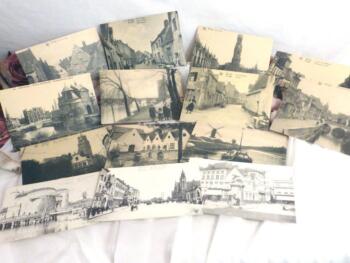Lot de cartes postales anciennes de la ville de Bruges.