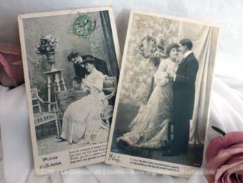 cpa, carte postale, ancienne, femme, couple, 1917