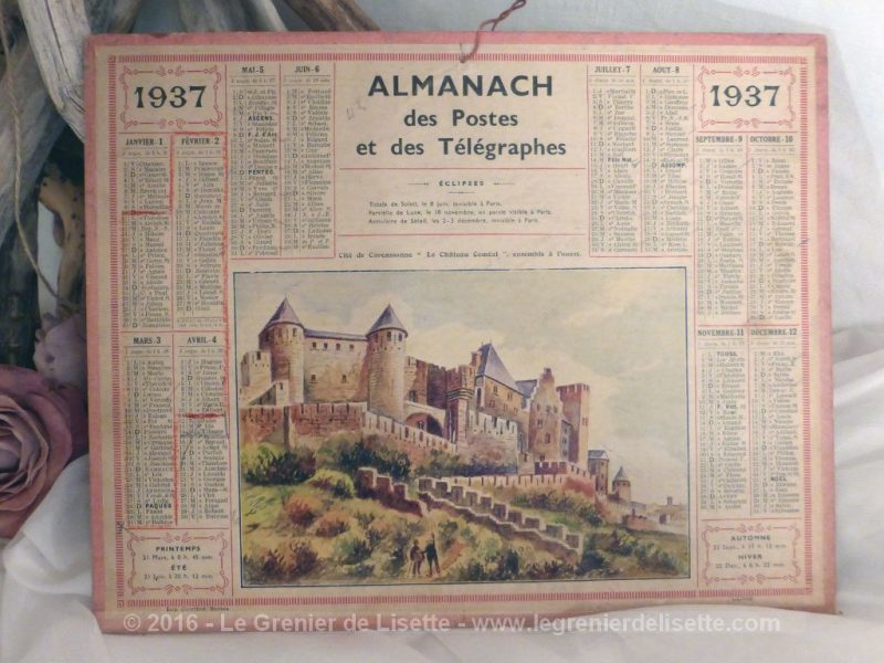 calendrier annee 1937