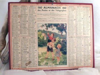 Almanach des Poste et Télégraphes année 1942, avec feuillets complémentaires.