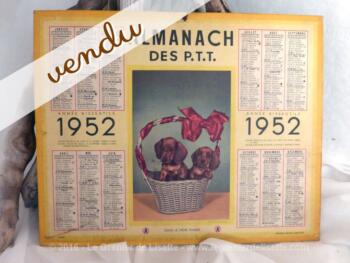 Almanach des Postes et Télégraphes année 1952 avec 1 feuillet complémentaire.