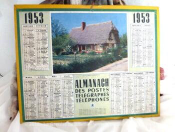 Almanach des Postes et Télégraphes année 1953 avec 5 feuillets complémentaires.