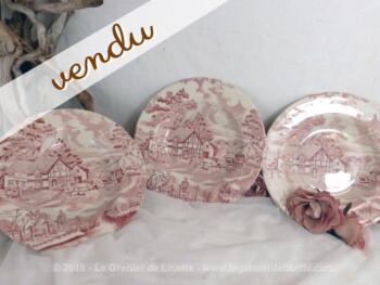 Trio assiettes Luneville modèle Cottage