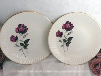VENDU - Duo d'assiettes plates aux roses porcelaine de Gien
