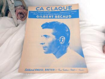 Ancienne partition chanson "Ça claque" de Becaud"