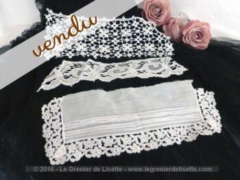 Trois petits coupons d'anciennes dentelles fines.