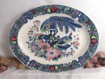 Grand plat au paon
