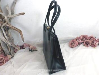 Sac à main vintage en cuir marque LANCEL.
