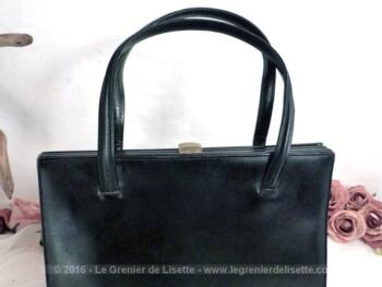 Sac à main vintage en cuir marque LANCEL.