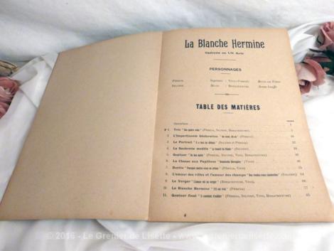 Partition La Blanche Hermine avec autographe du compositeur EDM. FILIPPUCCI.