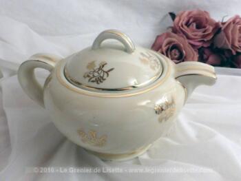 theiere, porcelaine, limoges, vintage, décoration