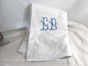 Ensemble ancien drap et couvre oreiller monogrammes CD