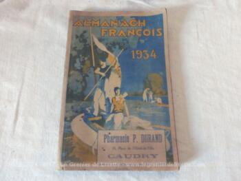 Almanach François de 1934 de la Pharmacie P. Durand à Caudry.