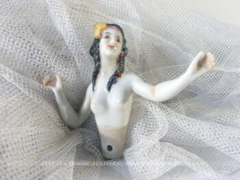 Ancien buste de femme en porcelaine à habiller pour décorer . Fin XIX°