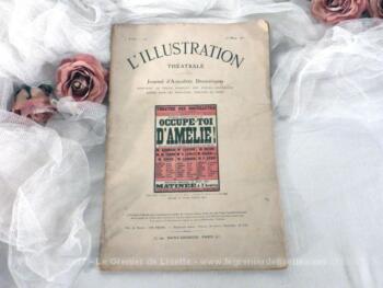 Ancienne revue "L'illustration Théâtrale"  datée de 1911 avec toute la pièce "Occupe toi d'Amélie" de G. Feydeau.