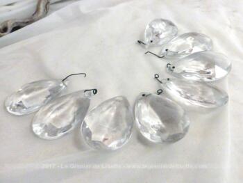 VENDU - Lot de 8 pampilles verre forme goutte