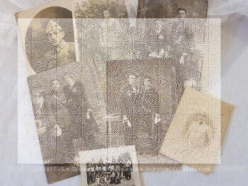 Lot de 6 photos anciennes - libres de droit à l'image avec des photos e communiantes,  de communiants et de familles.