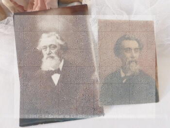 Lot de 2 photos anciennes d'un homme barbu à deux périodes de son vie , photos libre de droit à l'image.