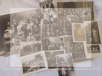 Lot de 13 photos anciennes - libres de droit à l'image avec des photos de famille en petit comité ou en groupe.