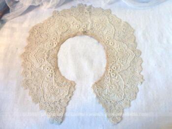 VENDU - Ancien col écru en dentelle aux fuseaux fait main – Image 4