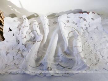 chemin, table, dentelle Richelieu, lin, vintage,