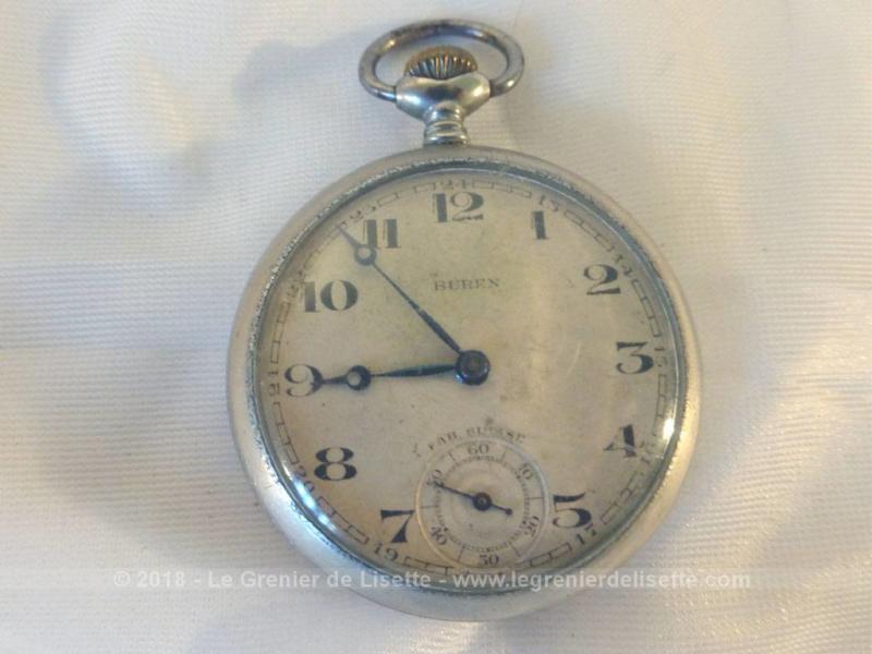 Resevé - Ancienne montre gousset en état de marche marque Buren - Le