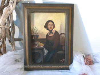 Ancien et  touchant tableau peint à la main. C'est une copie du seul tableau représentant "Madame Bovary" peint par Court et exposé au Musée de Rouen.