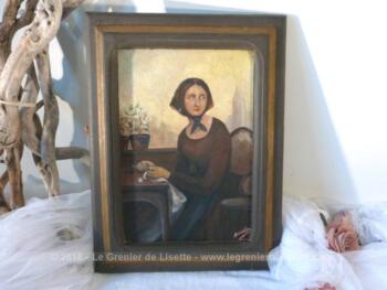 Ancien et  touchant tableau peint à la main. C'est une copie du seul tableau représentant "Madame Bovary" peint par Court et exposé au Musée de Rouen.