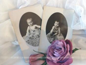 Voici 2 photos anciennes de bébé datant du début du siècle dernier. Ces photos seront à vous et donc  libres de droit.