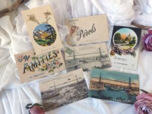 Lot de 7 anciennes cartes postales souvenirs de villes