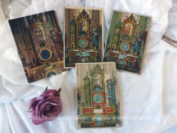 Lot de 4 cartes postales anciennes de la Cathédrale de Strasbourg avec molette pour changer les images.