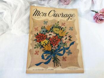 Voici le n°5 de l'ancienne revue Mon Ouvrage de mars 1949 avec des modèles de travaux de couture, de crochet et de broderie.