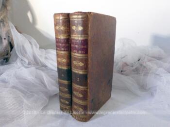 Voici deux anciens livres Projets d'Instruction de 1819, tome 3 et 4, superbes et très anciens livres à la belle reliure en cuir patinée de 200 ans !!!!