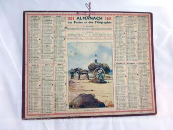 Almanach des Postes et Télégraphes année 1934 avec feuillets complémentaires.