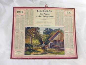 Almanach des Postes et Télégraphes année 1937 avec feuillets complémentaires.