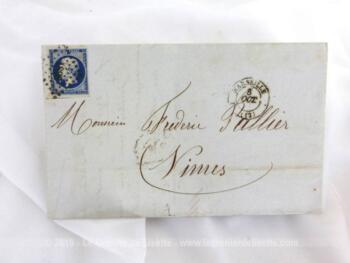 Ancienne lettre-pli de 1896 avec tampon de la poste et trace du cachet de cire, concernant des problèmes de créances et de recouvrement.
